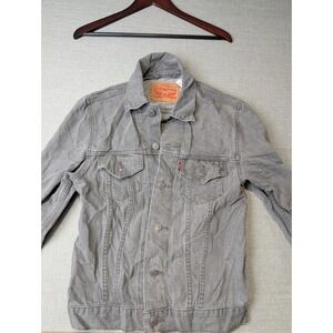 Levi's Denim Trucker Jacket Mens Small Grey Cotton Button Front 70544